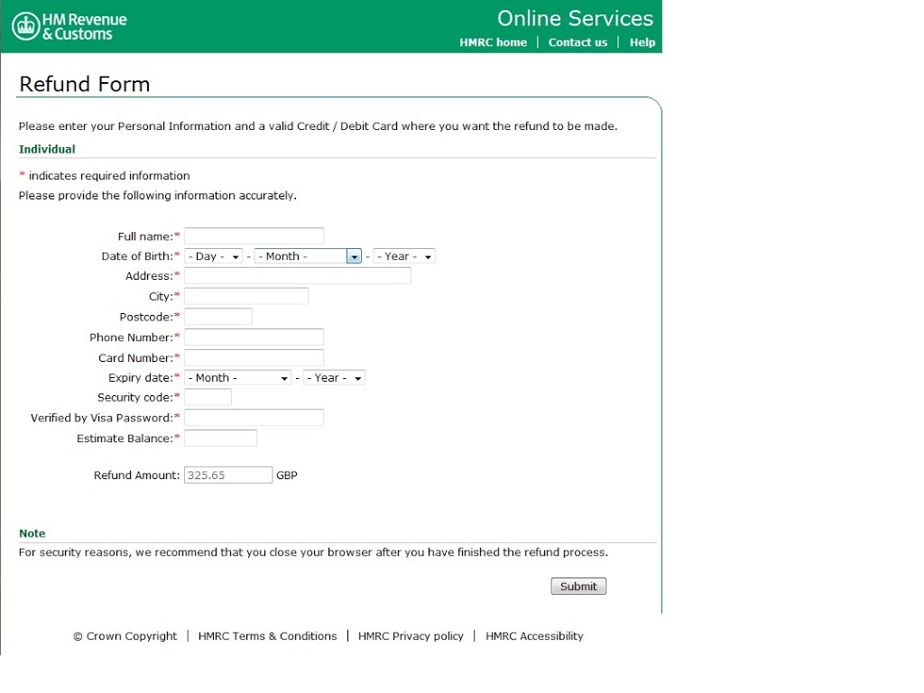 Hm Revenue Tax Rebate Login